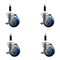 Service Caster 3.5'' Blue Poly Swivel 7/8'' Expanding Stem Caster Set with Brake, 4PK SCC-EX20S3514-PPUB-BLUE-TLB-78-4 - alternate 1